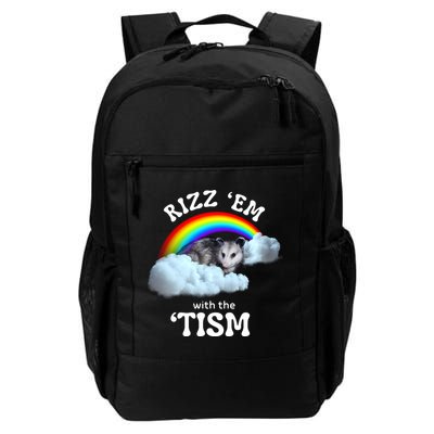Autism Funny Rizz Em With The Tism Meme Autistic Opossum Backpack