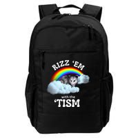 Autism Funny Rizz Em With The Tism Meme Autistic Opossum Backpack