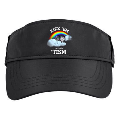 Autism Funny Rizz Em With The Tism Meme Autistic Opossum Adult Drive Performance Visor