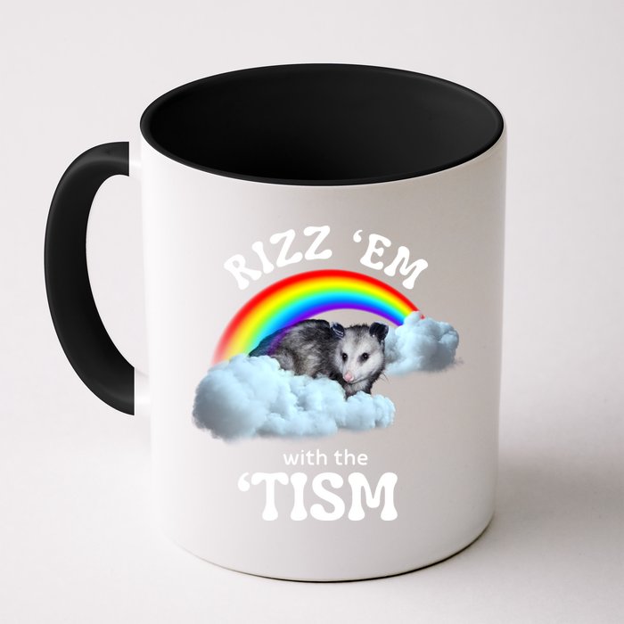 Autism Funny Rizz Em With The Tism Meme Autistic Opossum Mug