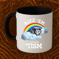 Autism Funny Rizz Em With The Tism Meme Autistic Opossum Mug