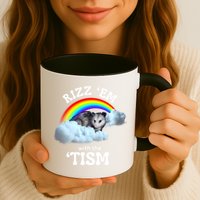 Autism Funny Rizz Em With The Tism Meme Autistic Opossum Mug