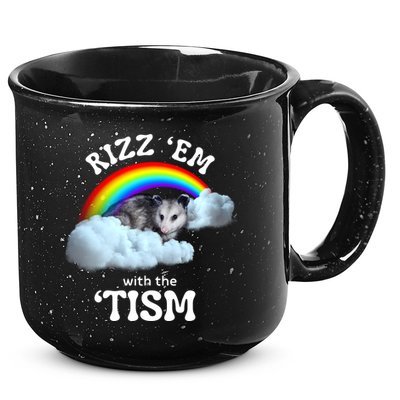 Autism Funny Rizz Em With The Tism Meme Autistic Opossum 15oz Campfire Ceramic Mug