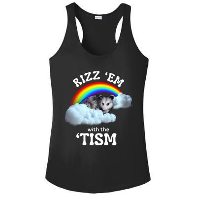 Autism Funny Rizz Em With The Tism Meme Autistic Opossum Ladies PosiCharge Competitor Racerback Tank