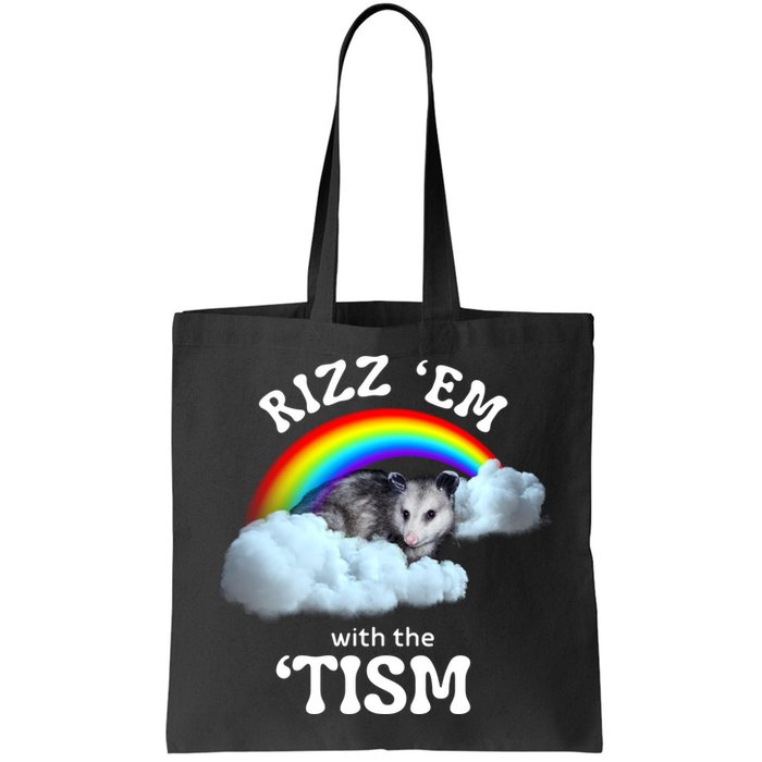 Autism Funny Rizz Em With The Tism Meme Autistic Opossum Bag