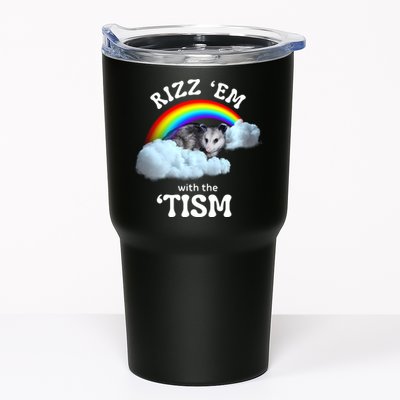 Autism Funny Rizz Em With The Tism Meme Autistic Opossum Tumbler