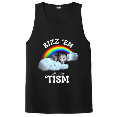 Autism Funny Rizz Em With The Tism Meme Autistic Opossum PosiCharge Competitor Tank