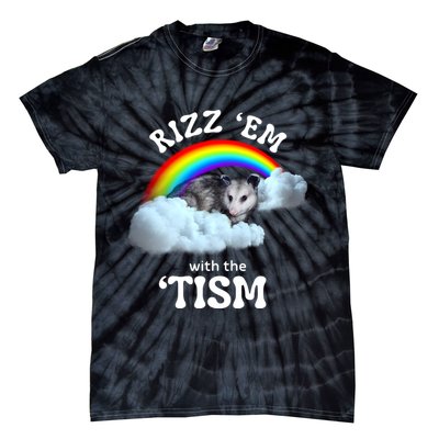 Autism Funny Rizz Em With The Tism Meme Autistic Opossum Tie-Dye T-Shirt