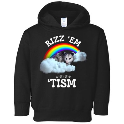 Autism Funny Rizz Em With The Tism Meme Autistic Opossum Toddler Hoodie