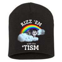 Autism Funny Rizz Em With The Tism Meme Autistic Opossum Short Acrylic Beanie