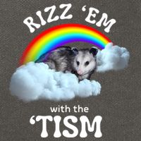 Autism Funny Rizz Em With The Tism Meme Autistic Opossum Cotton Canvas Backpack