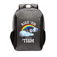 Autism Funny Rizz Em With The Tism Meme Autistic Opossum Vector Backpack