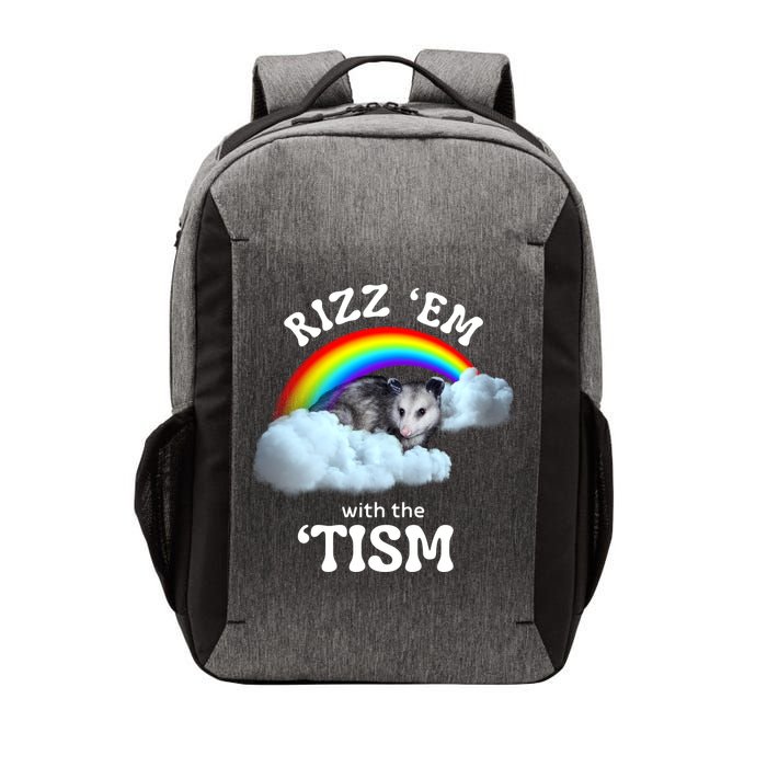 Autism Funny Rizz Em With The Tism Meme Autistic Opossum Vector Backpack