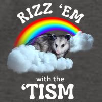 Autism Funny Rizz Em With The Tism Meme Autistic Opossum Vector Backpack