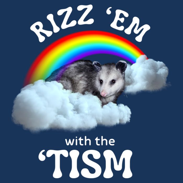 Autism Funny Rizz Em With The Tism Meme Autistic Opossum Infant Baby Jersey Bodysuit