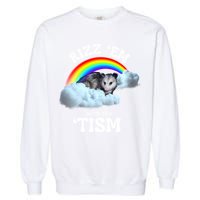 Autism Funny Rizz Em With The Tism Meme Autistic Opossum Garment-Dyed Sweatshirt