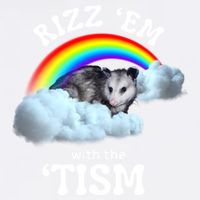Autism Funny Rizz Em With The Tism Meme Autistic Opossum Garment-Dyed Sweatshirt