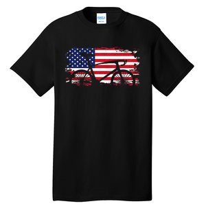 American Flag Road Biking Cycling Apparel Bicycle Cycling Tall T-Shirt