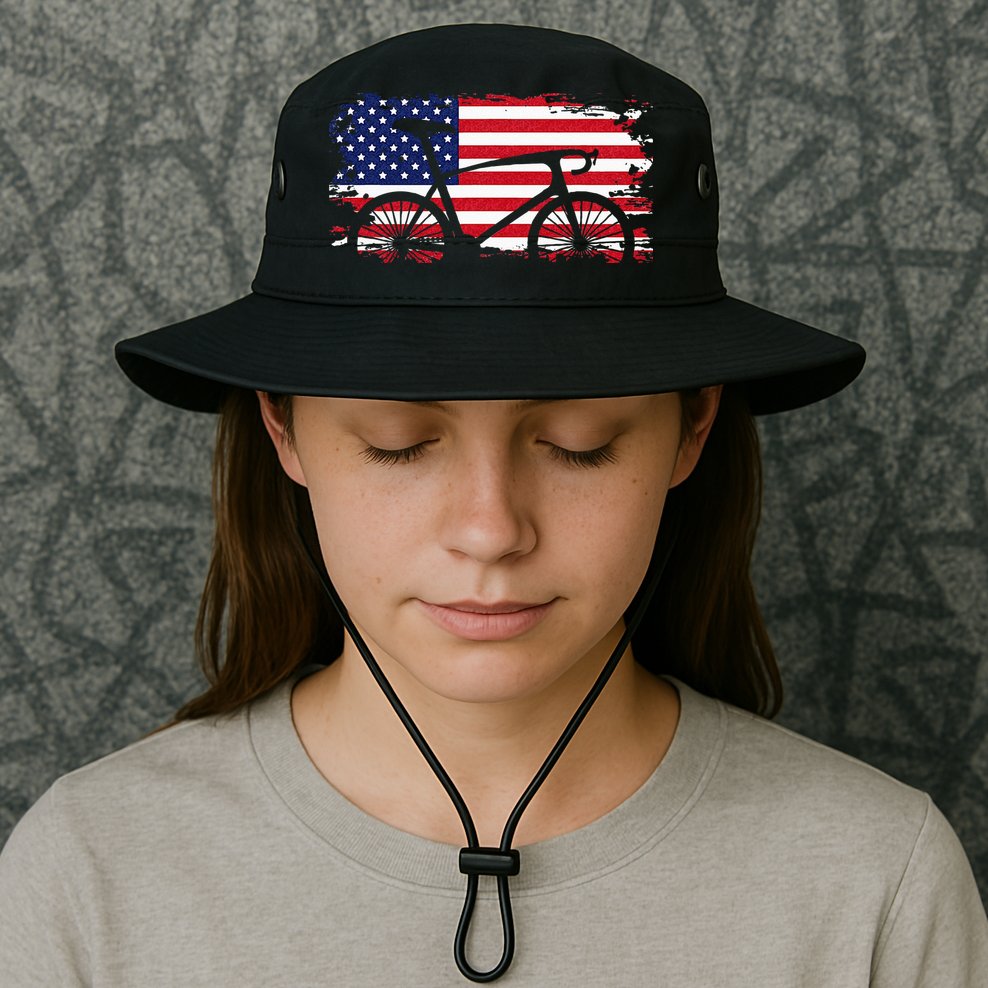 American Flag Road Biking Cycling Apparel Bicycle Cycling Bucket Hat