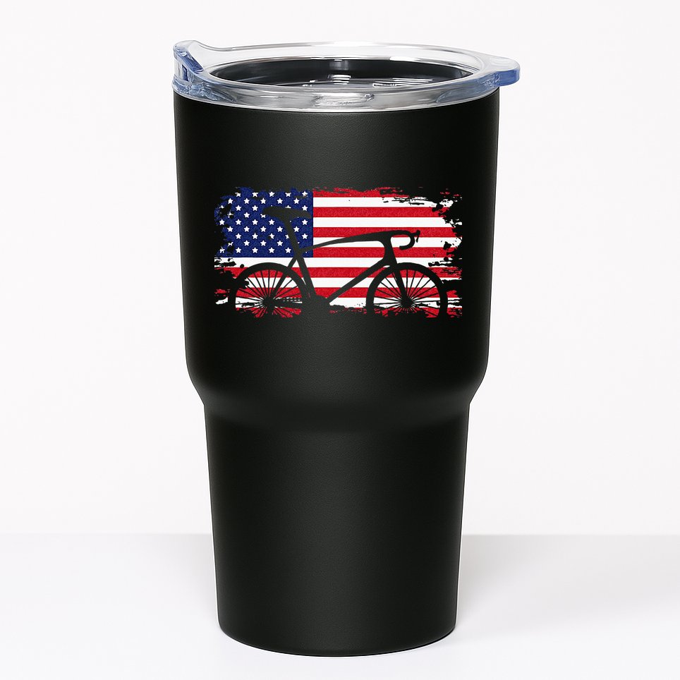 American Flag Road Biking Cycling Apparel Bicycle Cycling Tumbler