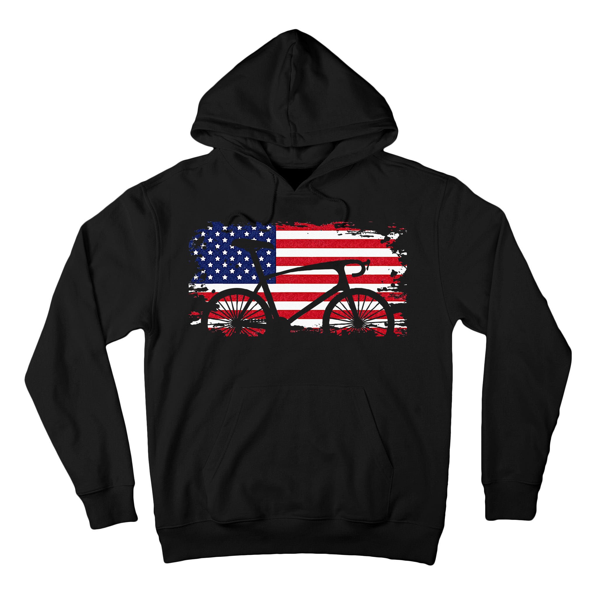 American Flag Road Biking Cycling Apparel Bicycle Cycling Tall Hoodie