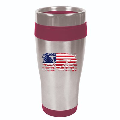 American Flag Road Biking Cycling Apparel Bicycle Cycling 16oz Travel Tumbler