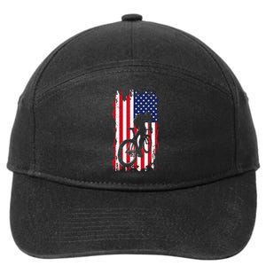 American Flag Road Biking Cycling Apparel Cycling 7-Panel Snapback Hat