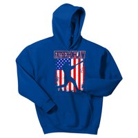 American Flag Retro Baseball Fatherinlaw Funny Fathers Day Meaningful Gift Kids Hoodie