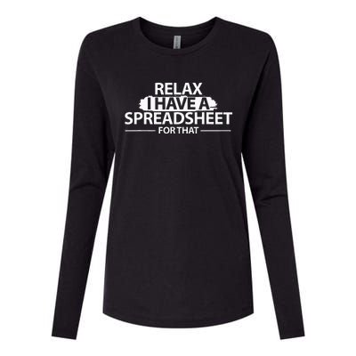 Accountant Funny Relax Spreadsheet Accounting Womens Cotton Relaxed Long Sleeve T-Shirt