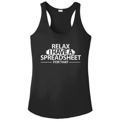 Accountant Funny Relax Spreadsheet Accounting Ladies PosiCharge Competitor Racerback Tank