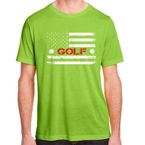 American Flag Retro Golf Mom Dad Brother Cool Gift Adult ChromaSoft Performance T-Shirt