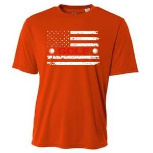 American Flag Retro Golf Mom Dad Brother Cool Gift Cooling Performance Crew T-Shirt