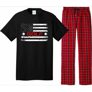 American Flag Retro Golf Mom Dad Brother Cool Gift Pajama Set