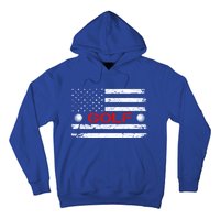 American Flag Retro Golf Mom Dad Brother Cool Gift Hoodie