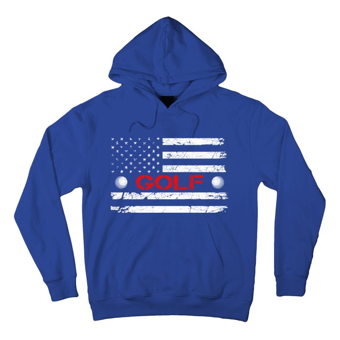 American Flag Retro Golf Mom Dad Brother Cool Gift Hoodie