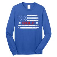 American Flag Retro Golf Mom Dad Brother Cool Gift Long Sleeve Shirt