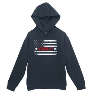 American Flag Retro Golf Mom Dad Brother Cool Gift Urban Pullover Hoodie