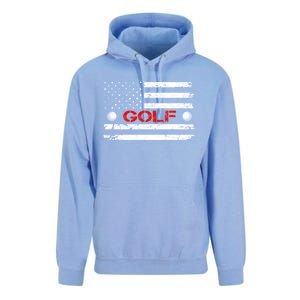 American Flag Retro Golf Mom Dad Brother Cool Gift Unisex Surf Hoodie