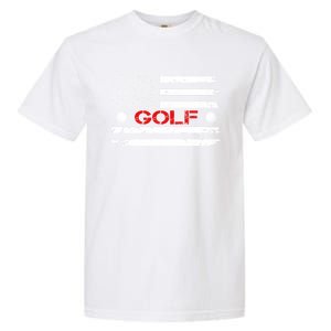 American Flag Retro Golf Mom Dad Brother Cool Gift Garment-Dyed Heavyweight T-Shirt