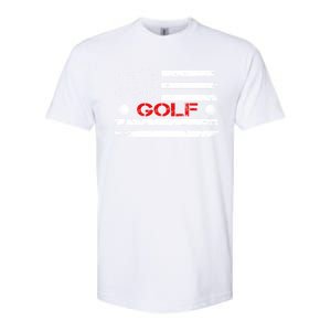 American Flag Retro Golf Mom Dad Brother Cool Gift Softstyle CVC T-Shirt