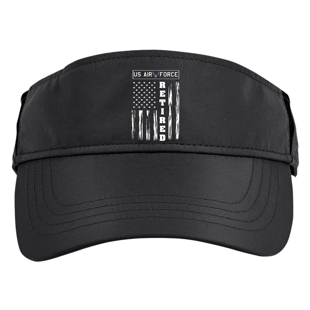 AIR FORCE Retired - Distressed American Flag Tee Adult Drive Performance Visor