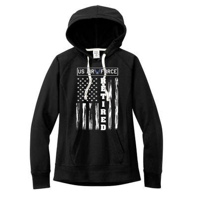 AIR FORCE Retired - Distressed American Flag Tee Women's Fleece Hoodie