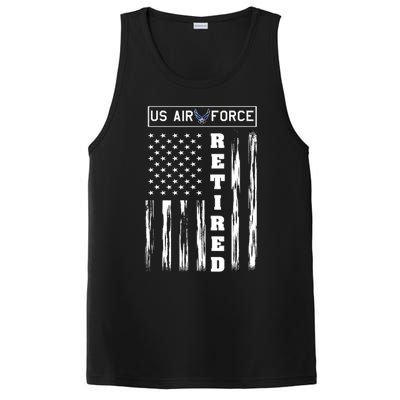 AIR FORCE Retired - Distressed American Flag Tee PosiCharge Competitor Tank