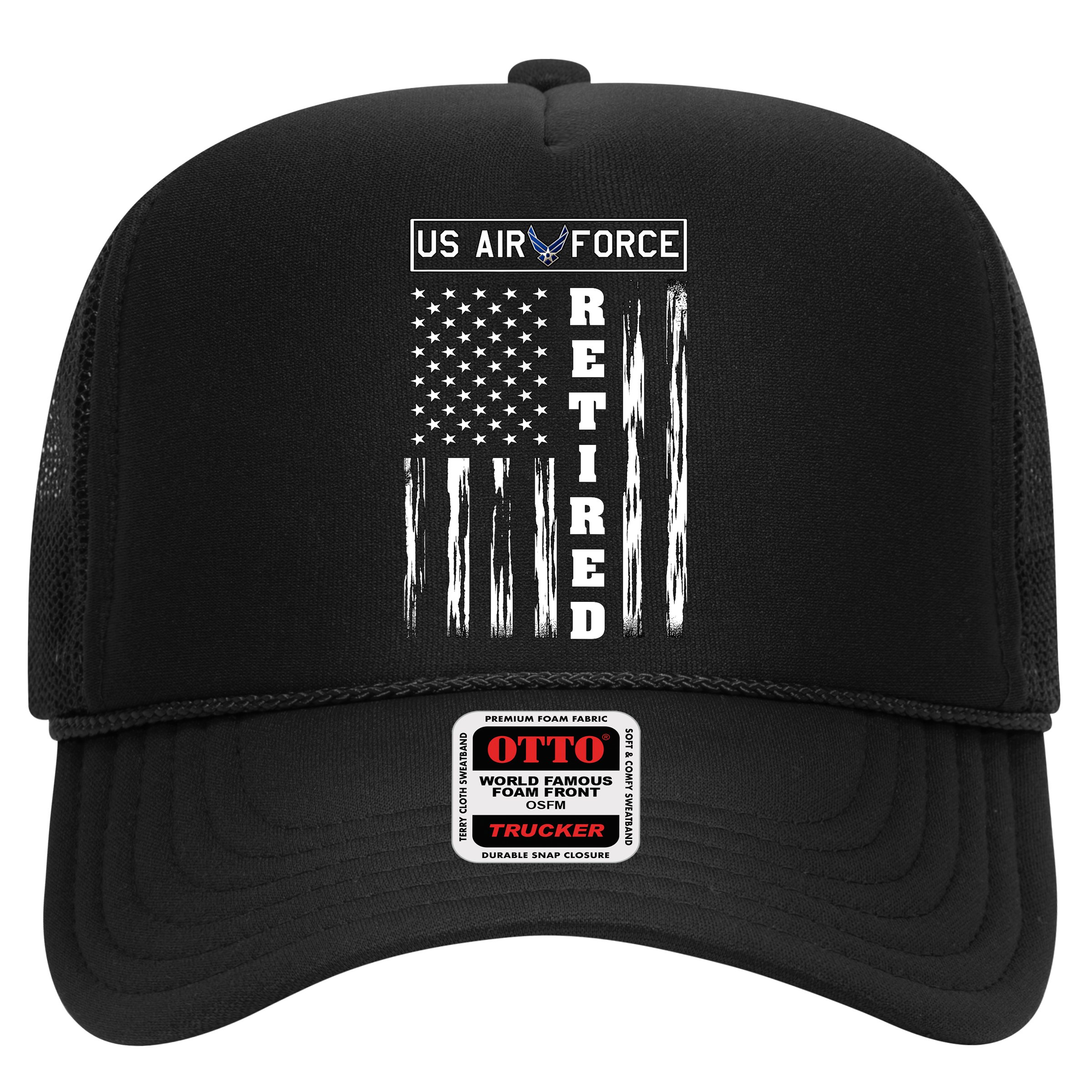 AIR FORCE Retired - Distressed American Flag Tee Hat