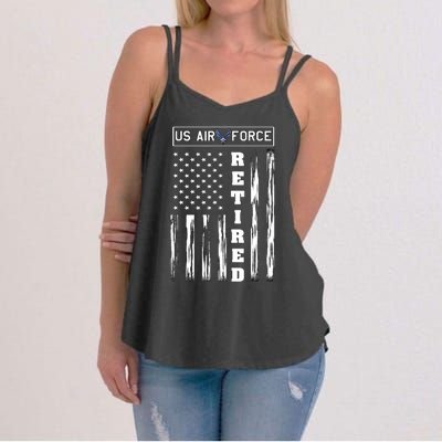 AIR FORCE Retired - Distressed American Flag Tee Women's Strappy Tank