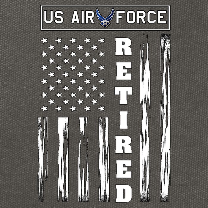 AIR FORCE Retired - Distressed American Flag Tee Cotton Canvas Backpack