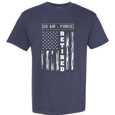 AIR FORCE Retired - Distressed American Flag Tee Garment-Dyed Heavyweight T-Shirt