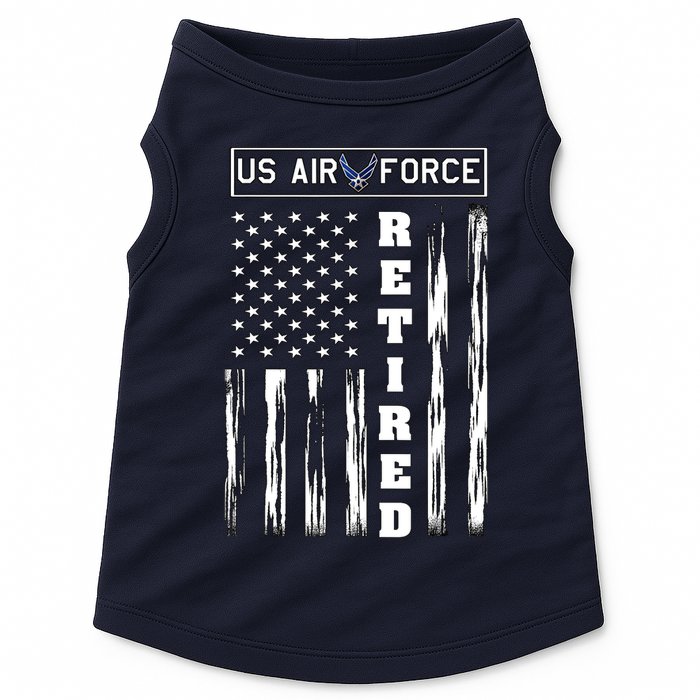 AIR FORCE Retired - Distressed American Flag Tee Doggie Tank