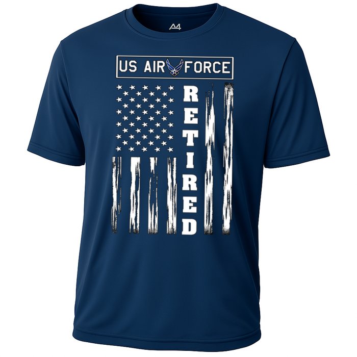 AIR FORCE Retired - Distressed American Flag Tee Cooling Performance Crew T-Shirt
