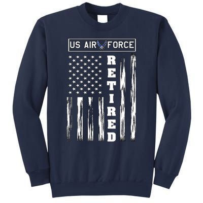 AIR FORCE Retired - Distressed American Flag Tee Sweatshirt